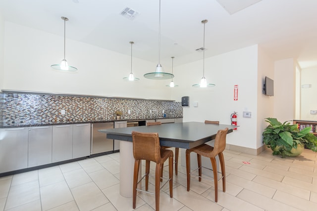 view of tiled dining room