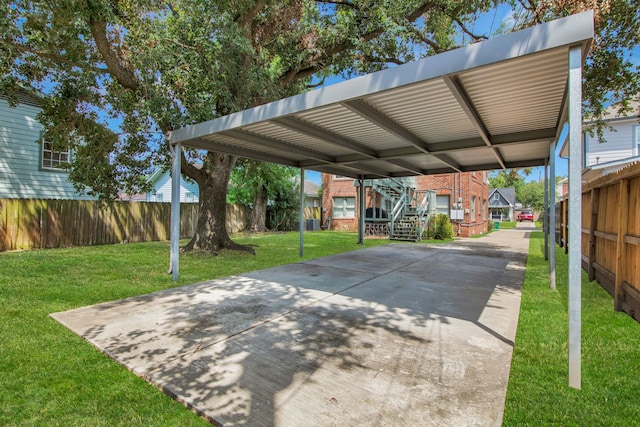 view of patio / terrace with a carport