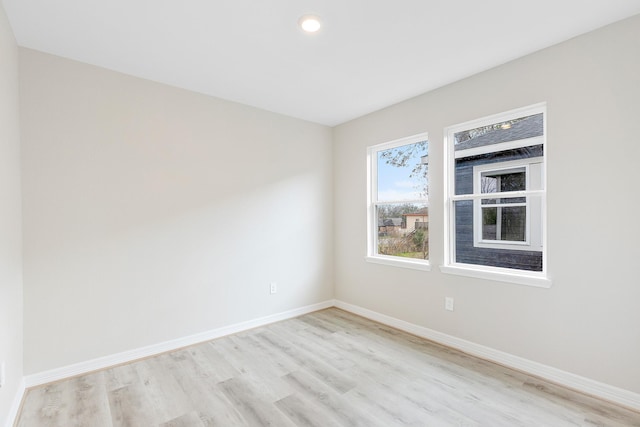 empty room featuring light wood-type flooring