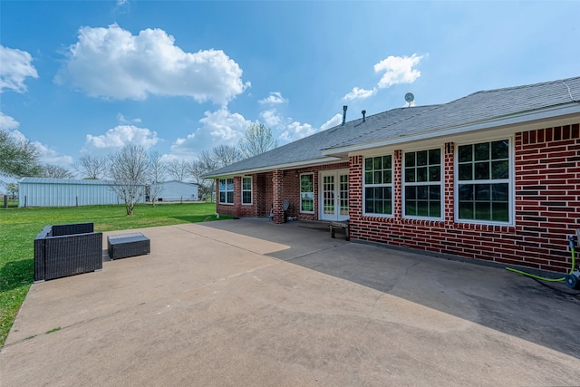 view of patio featuring french doors