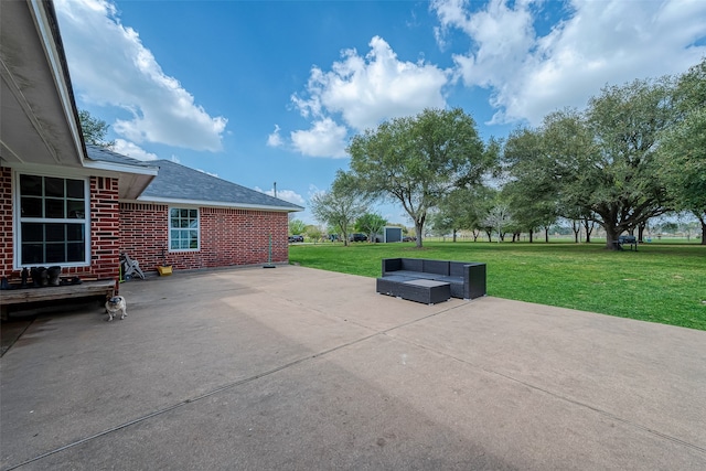 view of patio with an outdoor living space