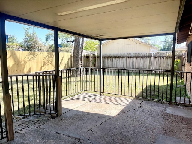 exterior space featuring a fenced backyard