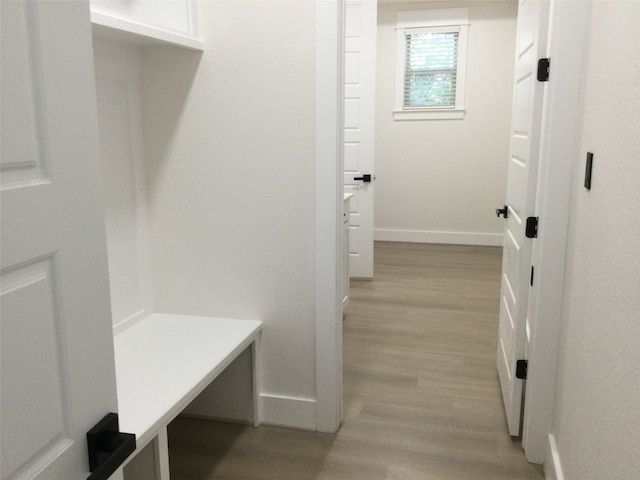 mudroom featuring light wood-type flooring