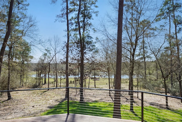 view of yard with a water view