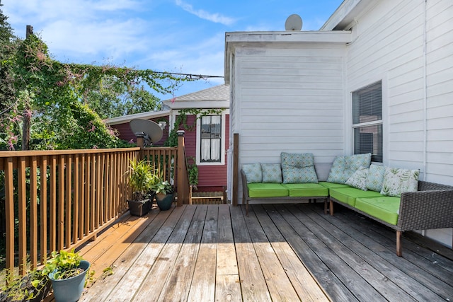 deck with an outdoor living space