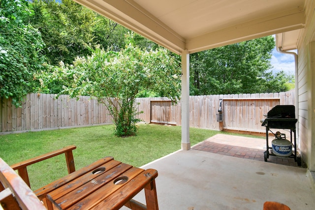 view of patio / terrace featuring a grill