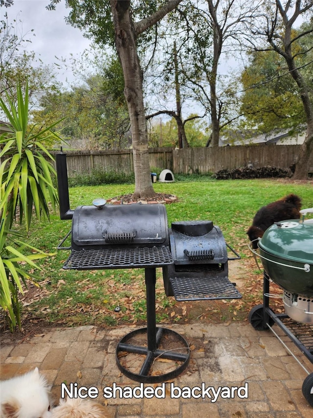 view of yard with a patio area