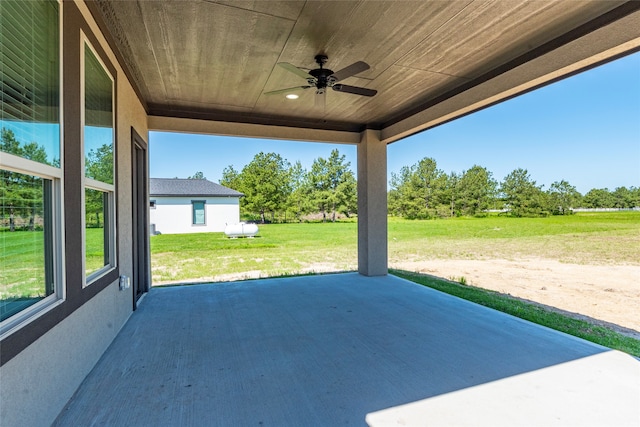 view of patio / terrace with ceiling fan