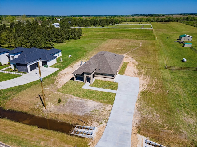 bird's eye view featuring a rural view