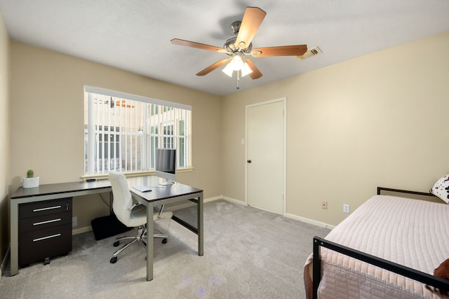 interior space featuring ceiling fan