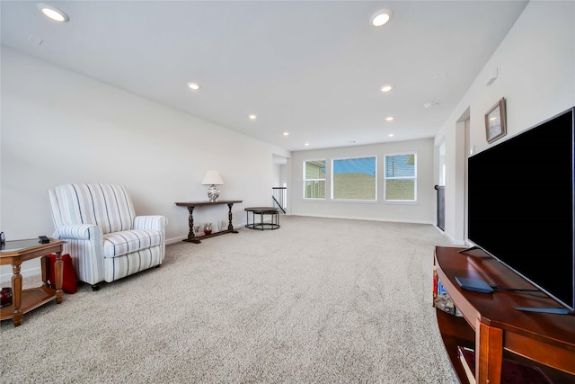 sitting room with carpet