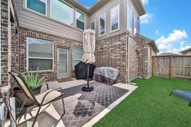 view of patio featuring grilling area