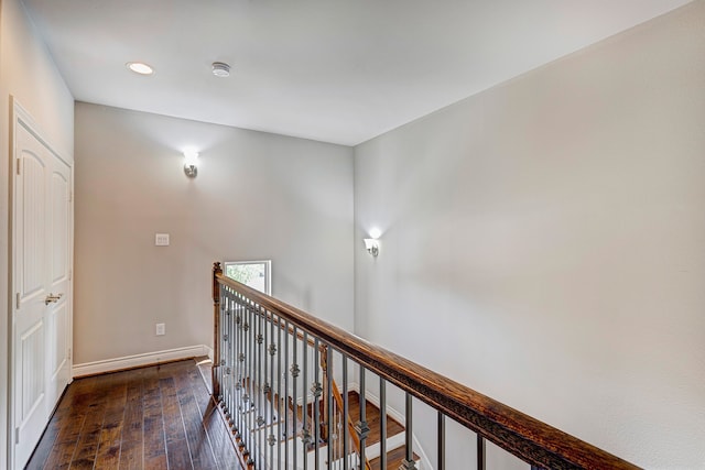 hall featuring dark hardwood / wood-style floors