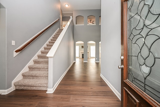 foyer featuring dark hardwood / wood-style flooring