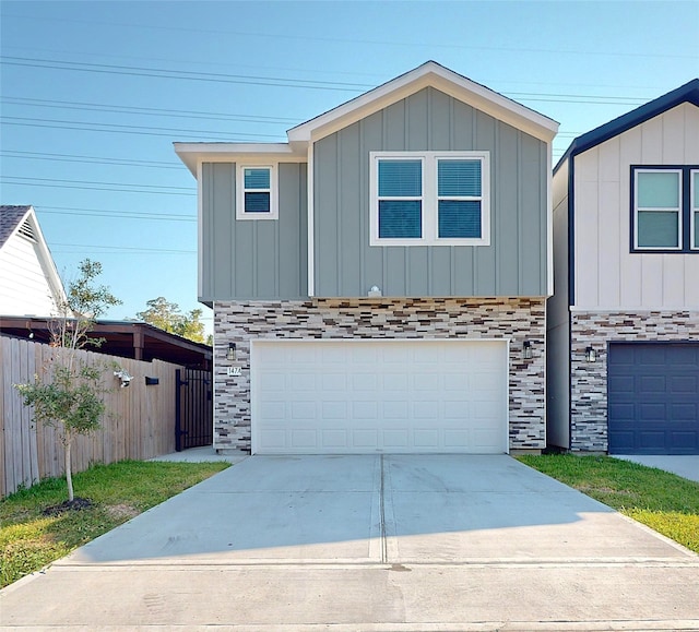 view of front of house with a garage