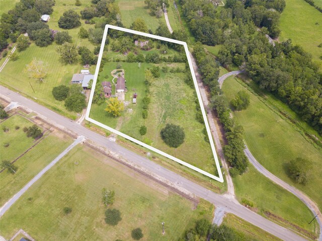 aerial view with a rural view