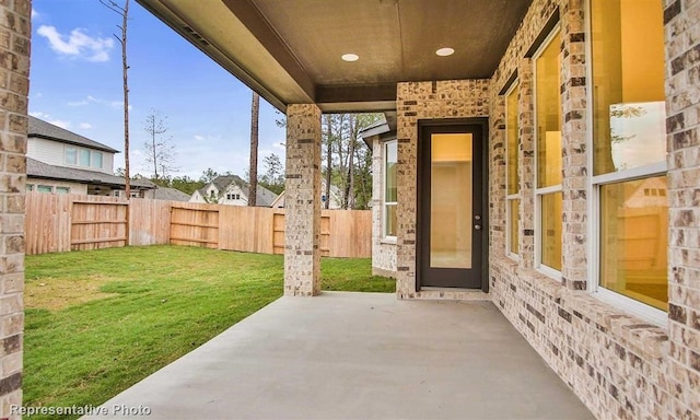 view of patio with a fenced backyard