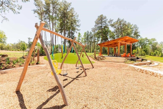 community play area featuring a gazebo