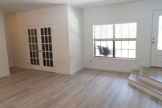 interior space with light hardwood / wood-style flooring