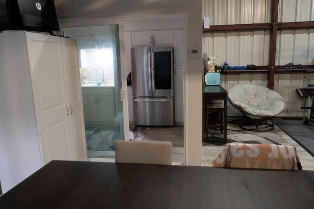 kitchen featuring stainless steel refrigerator