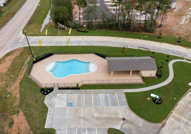 view of swimming pool with a patio