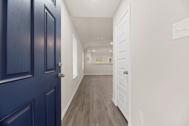 hall featuring hardwood / wood-style flooring