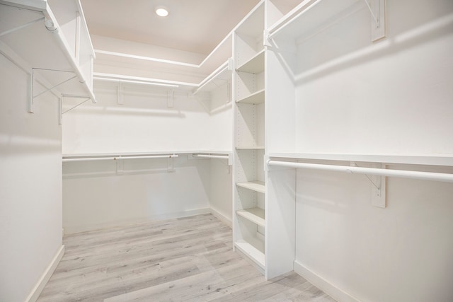 spacious closet with light wood-type flooring