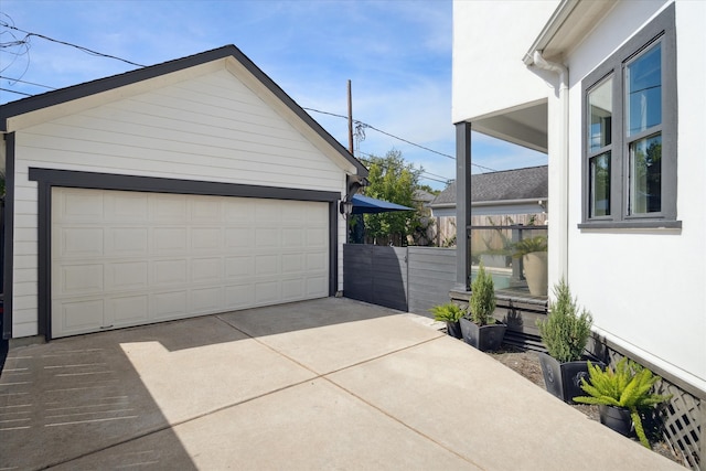 view of garage