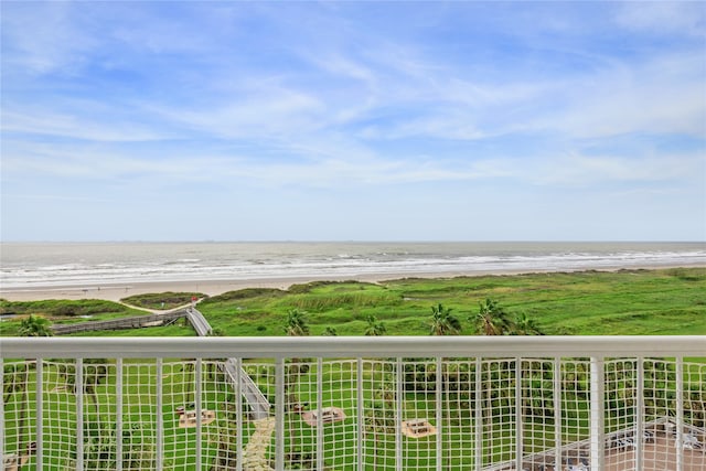 view of water feature featuring a view of the beach