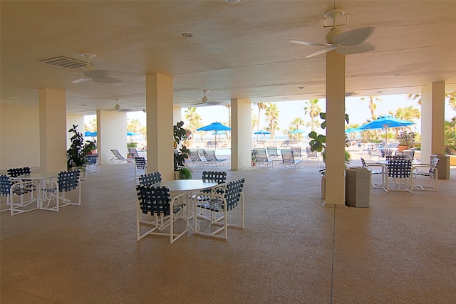 view of patio / terrace featuring ceiling fan