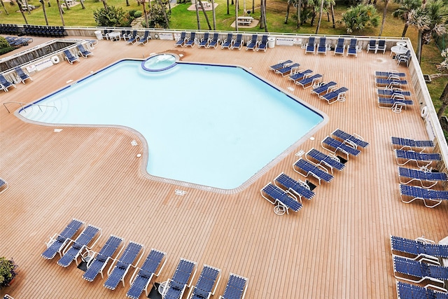 view of pool with a patio