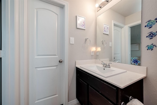 4731 Seabourne Landing Dr, Rosenberg, TX 77469 - bathroom with vanity and a textured wall