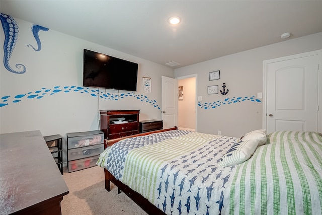 bedroom featuring carpet flooring