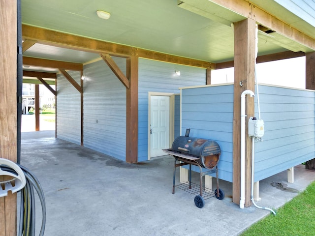 view of patio featuring grilling area