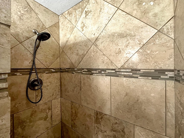 interior details featuring tiled shower