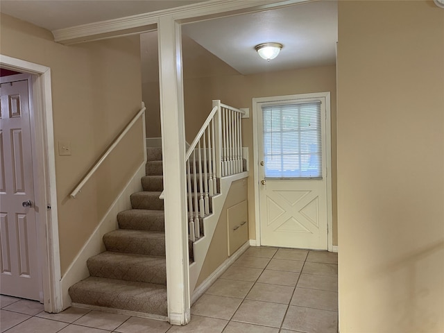 view of tiled foyer