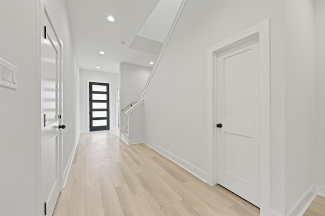 entryway featuring light hardwood / wood-style flooring