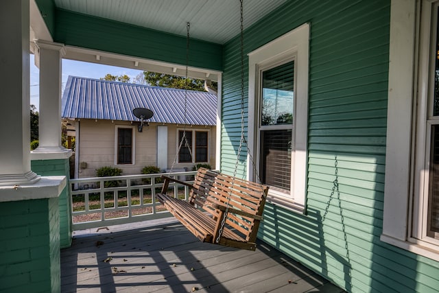 deck with a porch