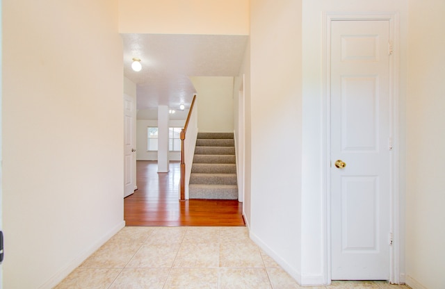 hall featuring light hardwood / wood-style flooring