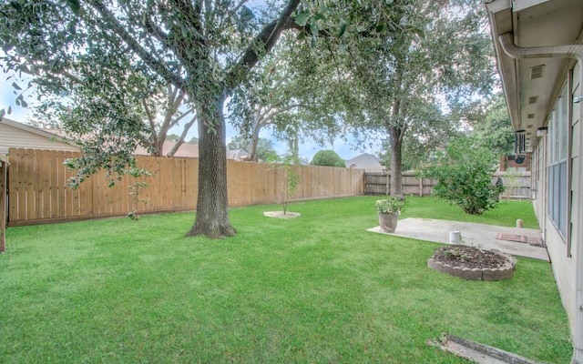 view of yard with a patio area