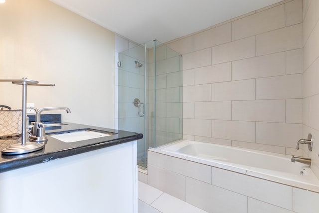 bathroom featuring vanity and tile patterned flooring