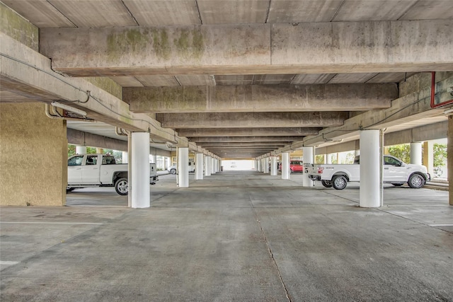 garage with a carport