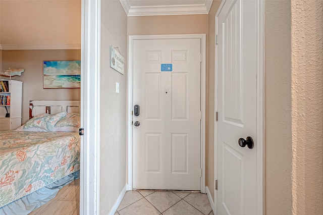 interior space with crown molding