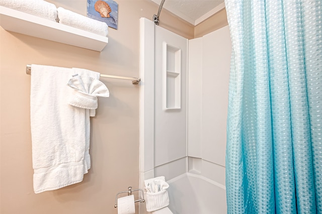 bathroom with a textured ceiling