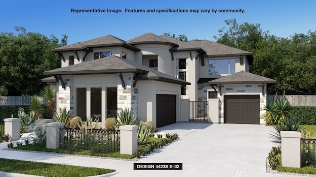 view of front facade with a garage