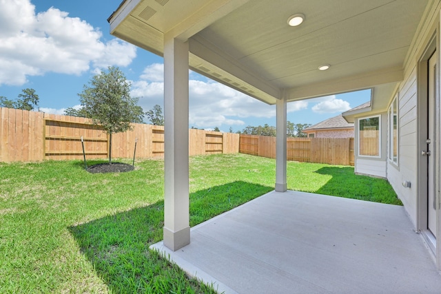 view of yard with a patio