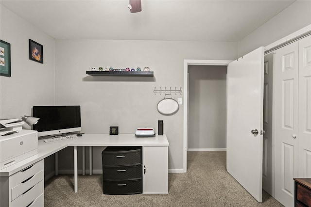 office featuring light colored carpet