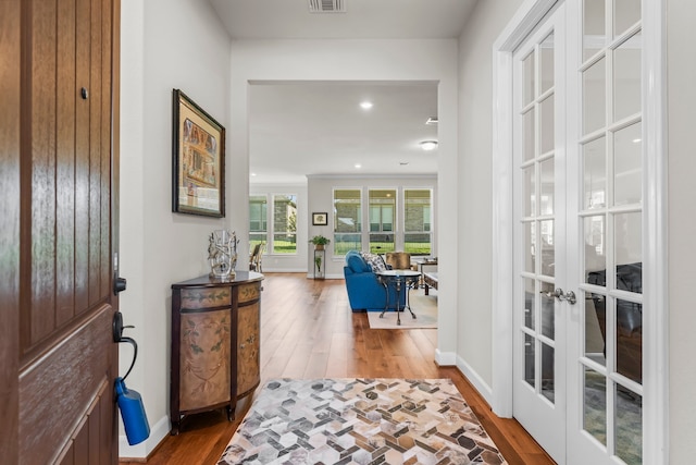 interior space with wood-type flooring