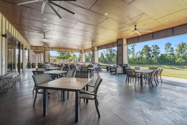 view of patio / terrace featuring ceiling fan