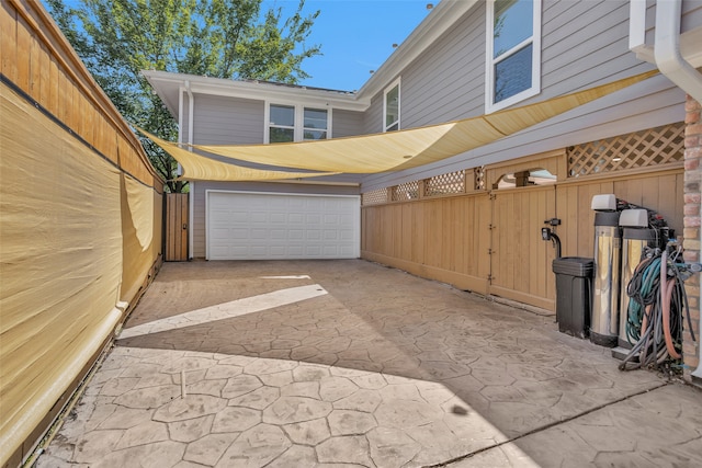 exterior space with wooden walls